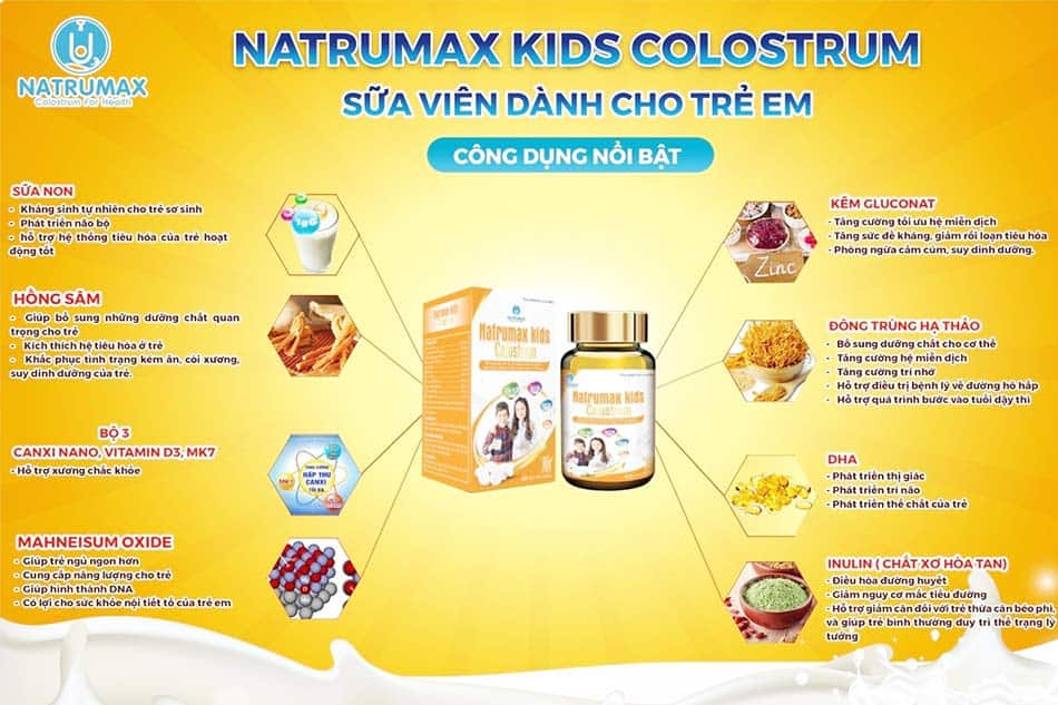 Công dụng của Natrumax Kids Colostrum