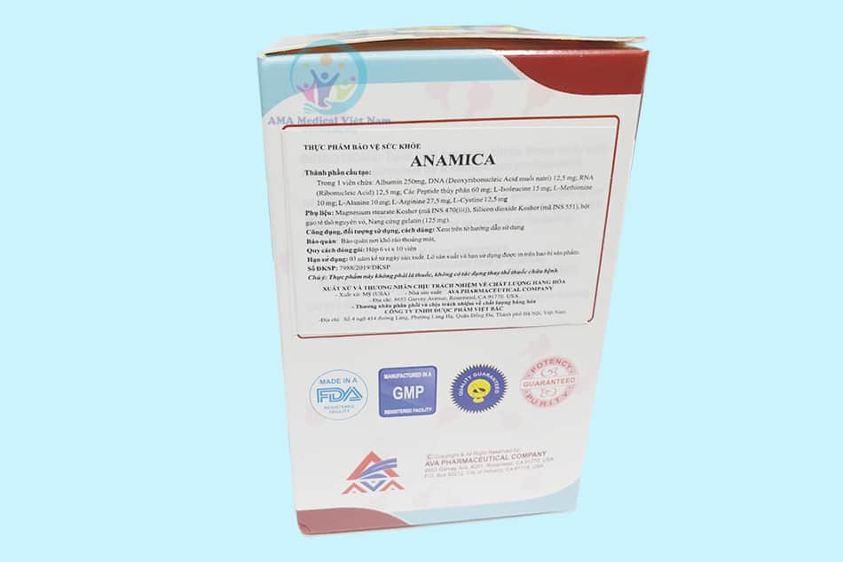 Thông tin in trên bao bì hộp Anamica