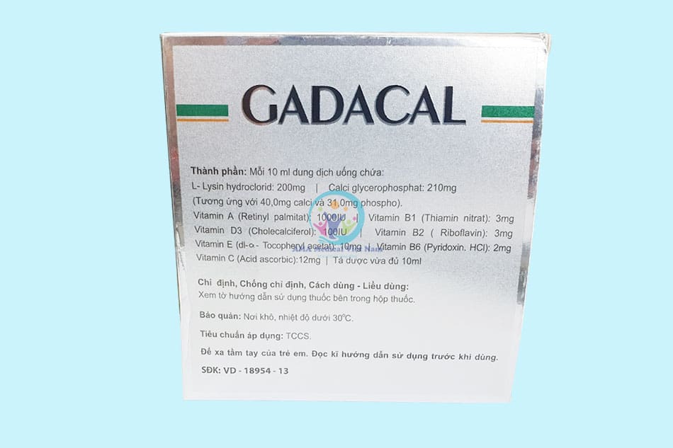 Thành phần của Gadacal 10ml