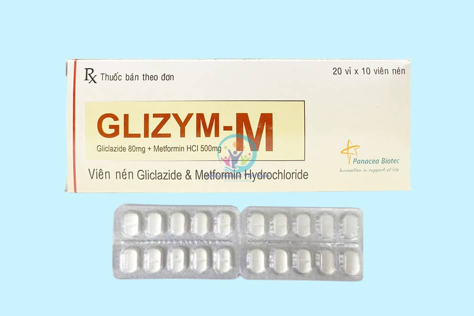 Hộp và vỉ thuốc Glizym - M 