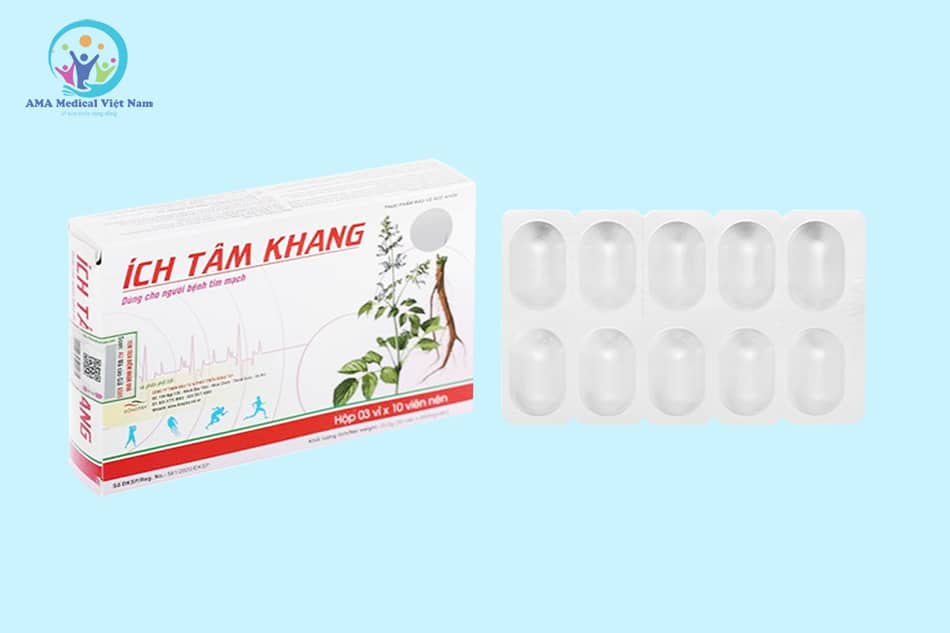 Hộp và vỉ 10 viên Ích Tâm Khang