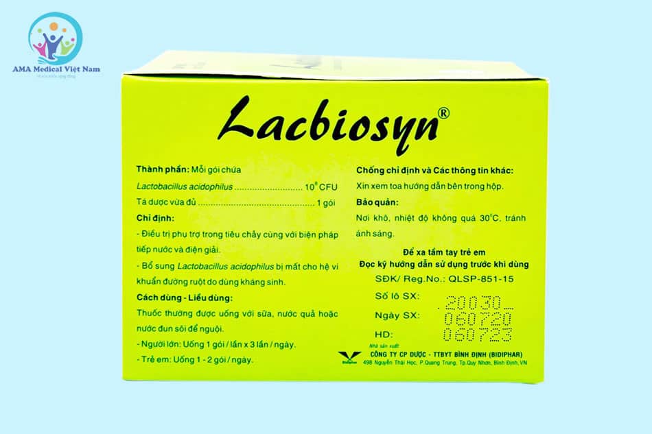 Hộp thuốc Lacbiosyn dạng bột