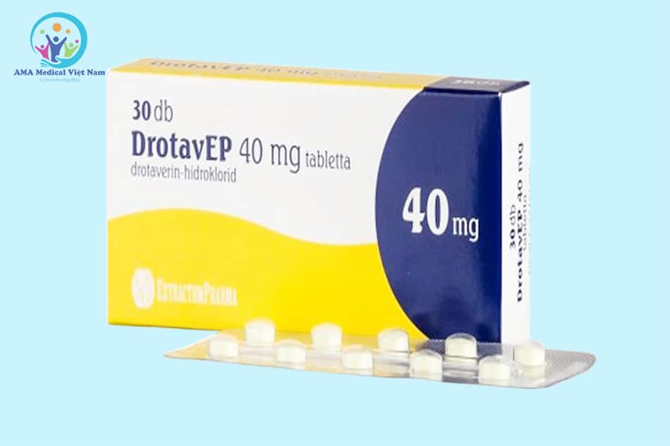 Hộp và vỉ thuốc DrotavEP 40mg Tablets