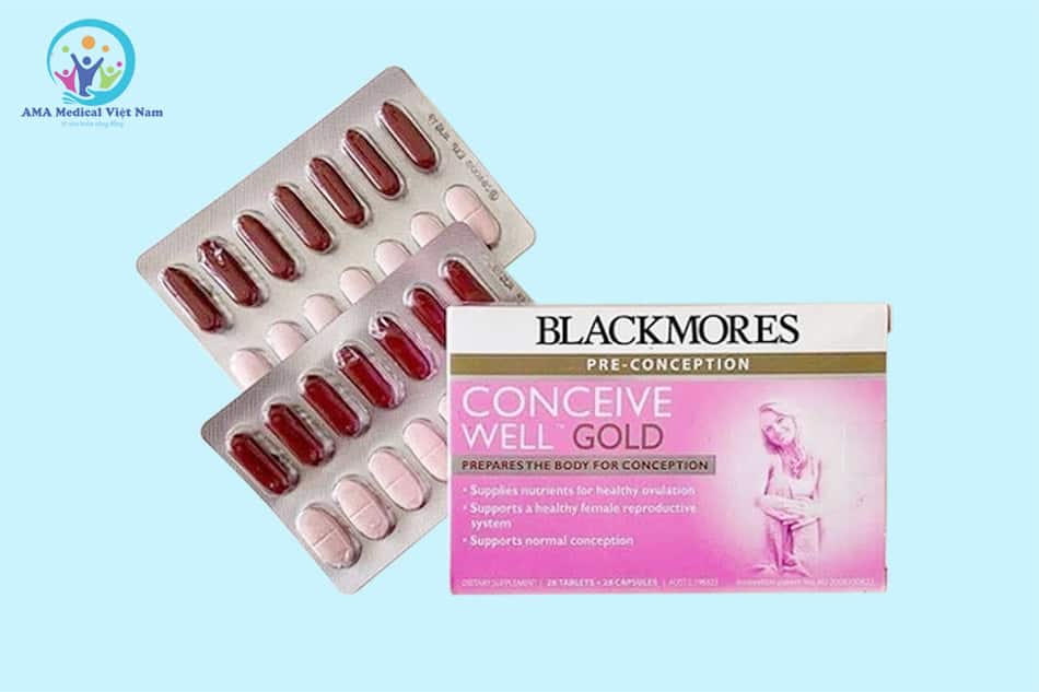 Hộp và vỉ Blackmores Conceive Well Gold