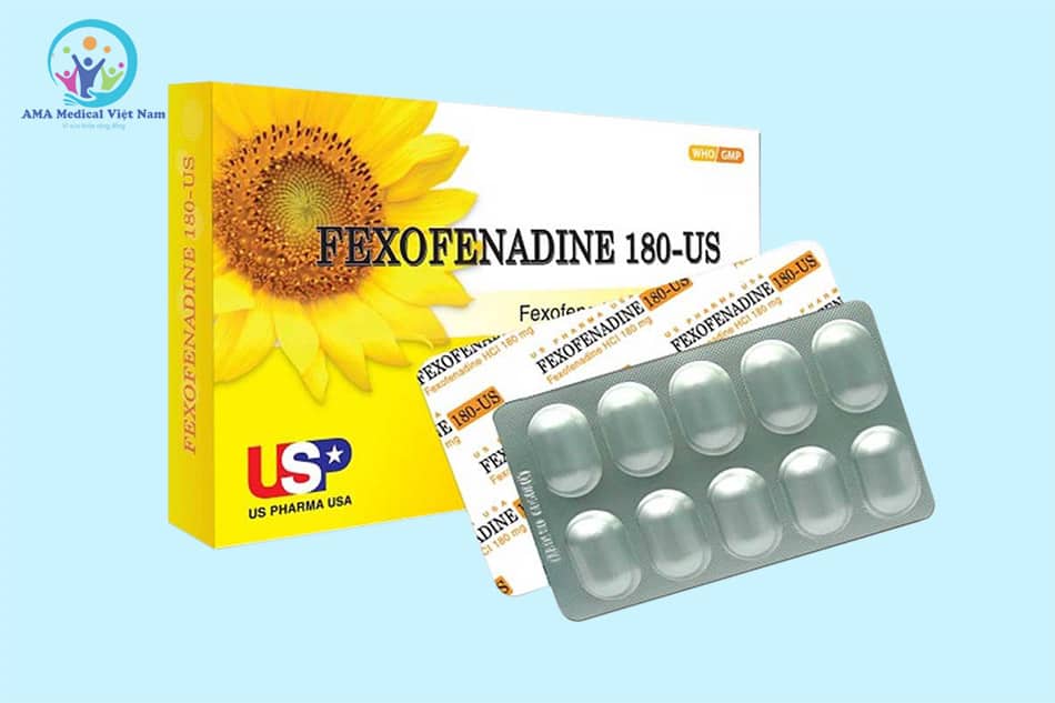 Hộp và vỉ thuốc Fexofenadine 180mg