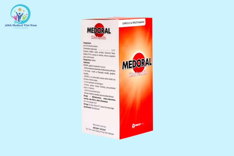 Hộp thuốc súc miệng họng Medoral Chlorhexidine