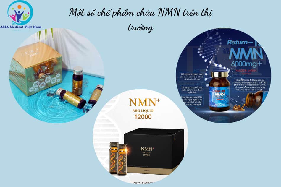 Một số sản phẩm chứa NMN được bán trên thị trường