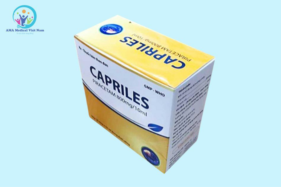 Hình ảnh góc nghiêng hộp thuốc Capriles