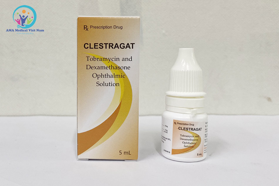 Hộp và lọ thuốc nhỏ mắt Clestragat 5ml 