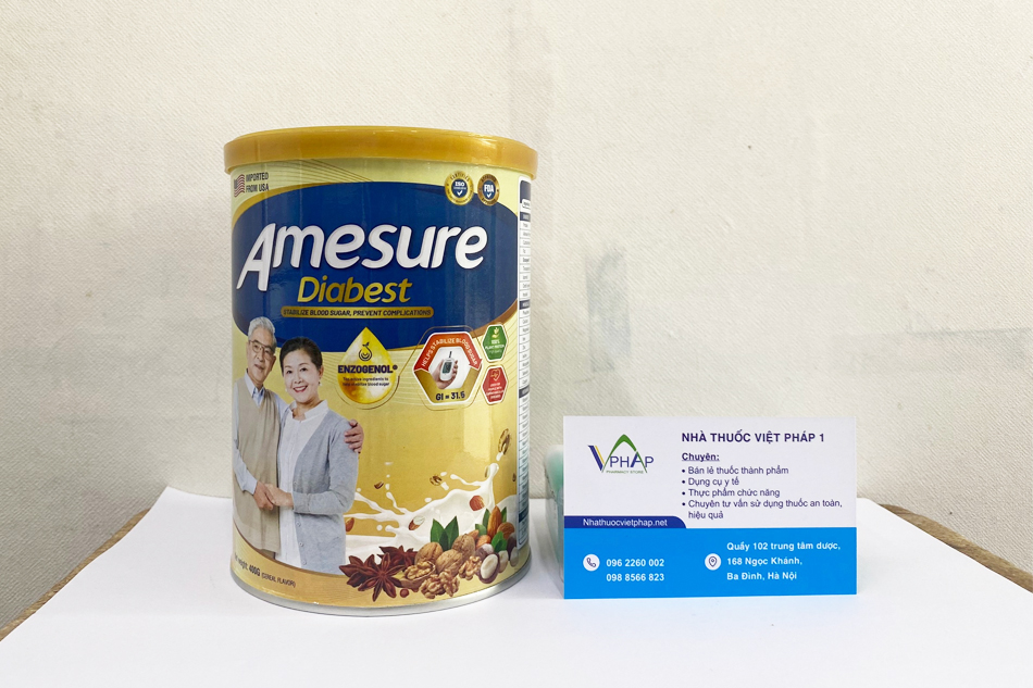 Hình ảnh sữa Amesure Diabest được chụp tại Nhà thuốc Việt Pháp 1