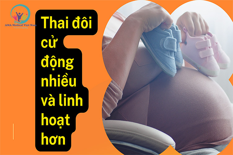 Thai nhi cử động nhiều hơn khi mang thai đôi 1 trai 1 gái
