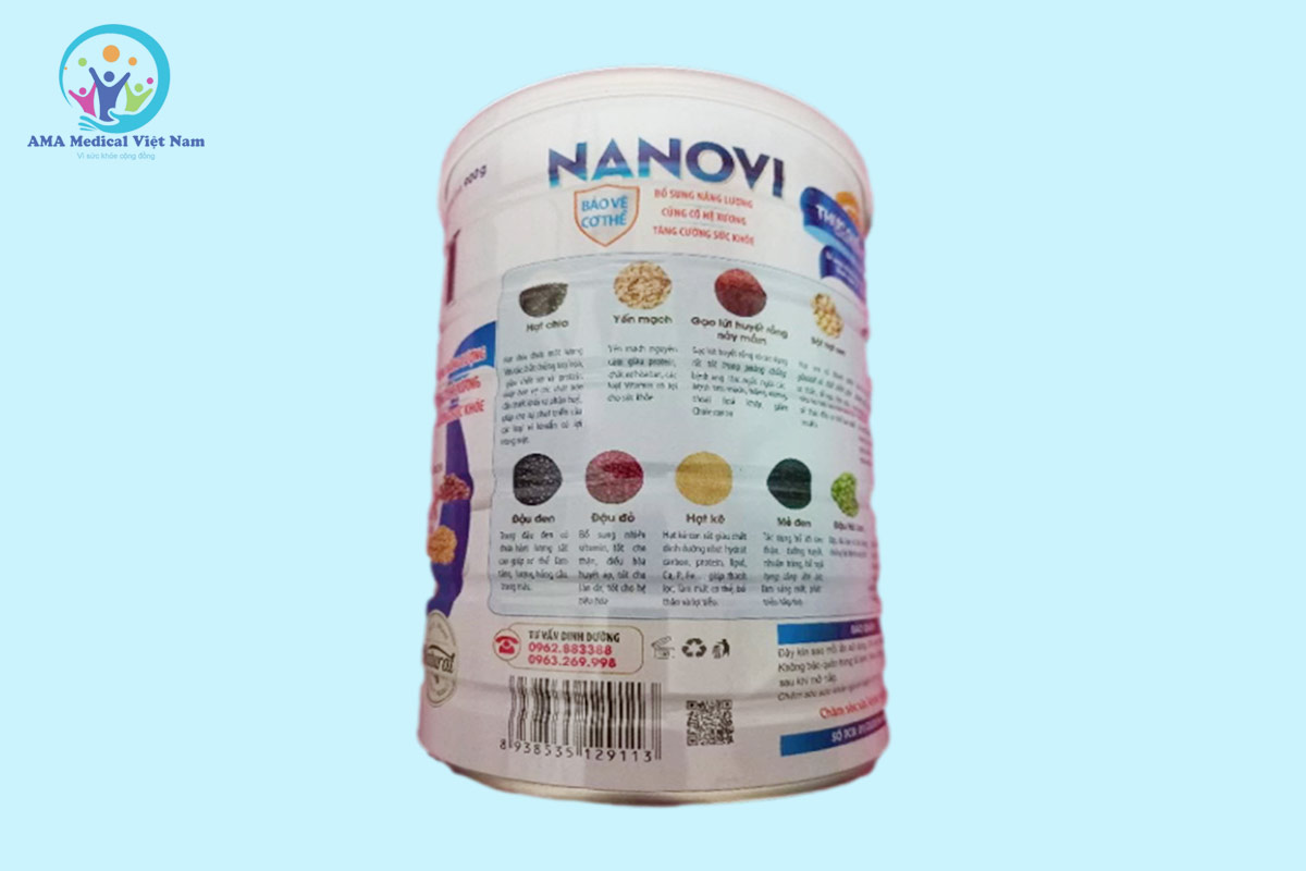 Thành phần ngũ cốc sản phẩm sữa thực dưỡng Nanovi
